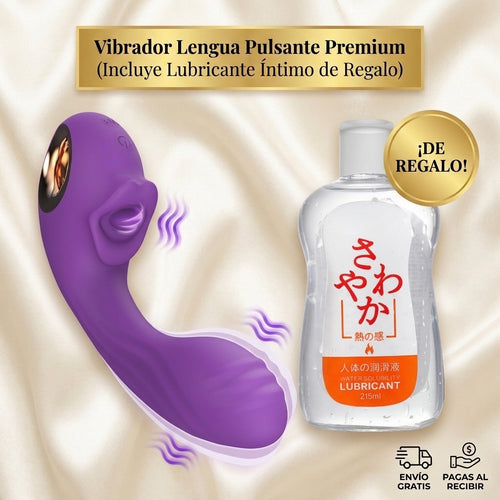 Vibrador de Lengua Pulsante Premium + Lubricante Íntimo de REGALO